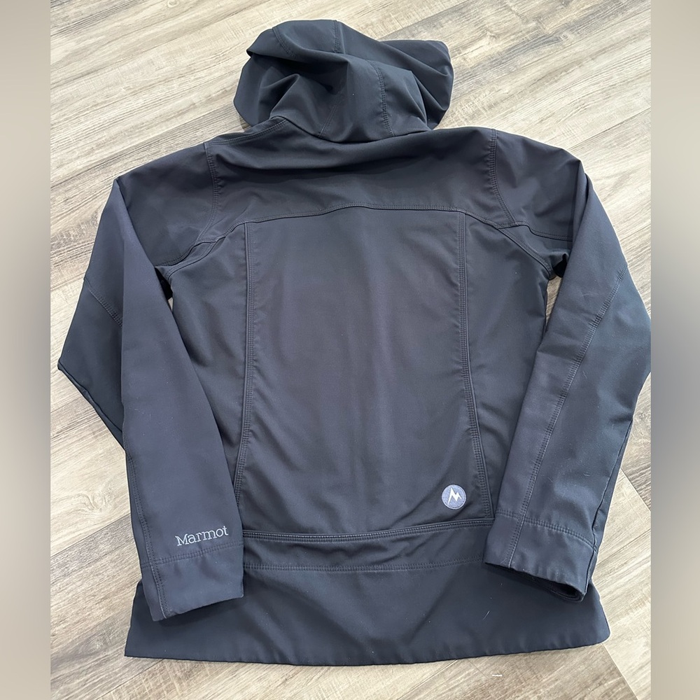 Marmot Black Softshell Rain-Resistant Hooded Jack… - image 3
